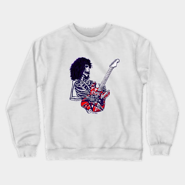 Dead E Virtuoso Rock Guitar Player Zombie Skeleton Crewneck Sweatshirt by maroonbeard